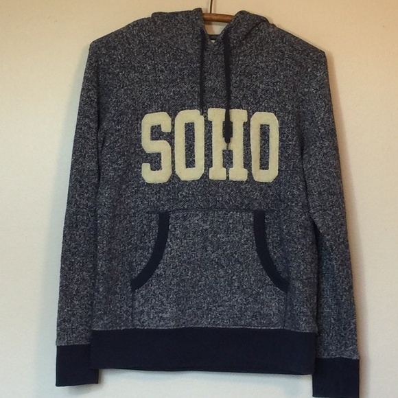 Vintage GLOBAL WORK Navy 'SOHO' Hoodie M EUC - Picture 1 of 8
